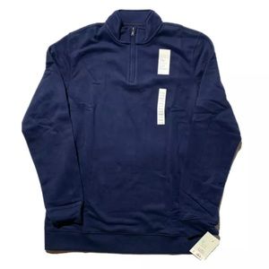 CROFT BARROW Men’s Navy Blue 1/4 Zip Fleece Sweatshirt M Tall NWT